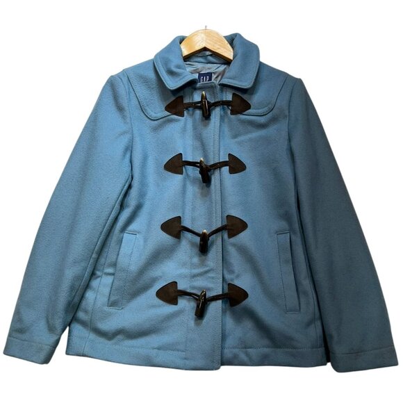Gap Women's Wool Blend Toggle Peacoat Long Sleeve Size Small Blue Zip Up Casual - Picture 1 of 12